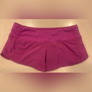 Lululemon Speed up 2.5 inch shorts, size 2, color vintage plum